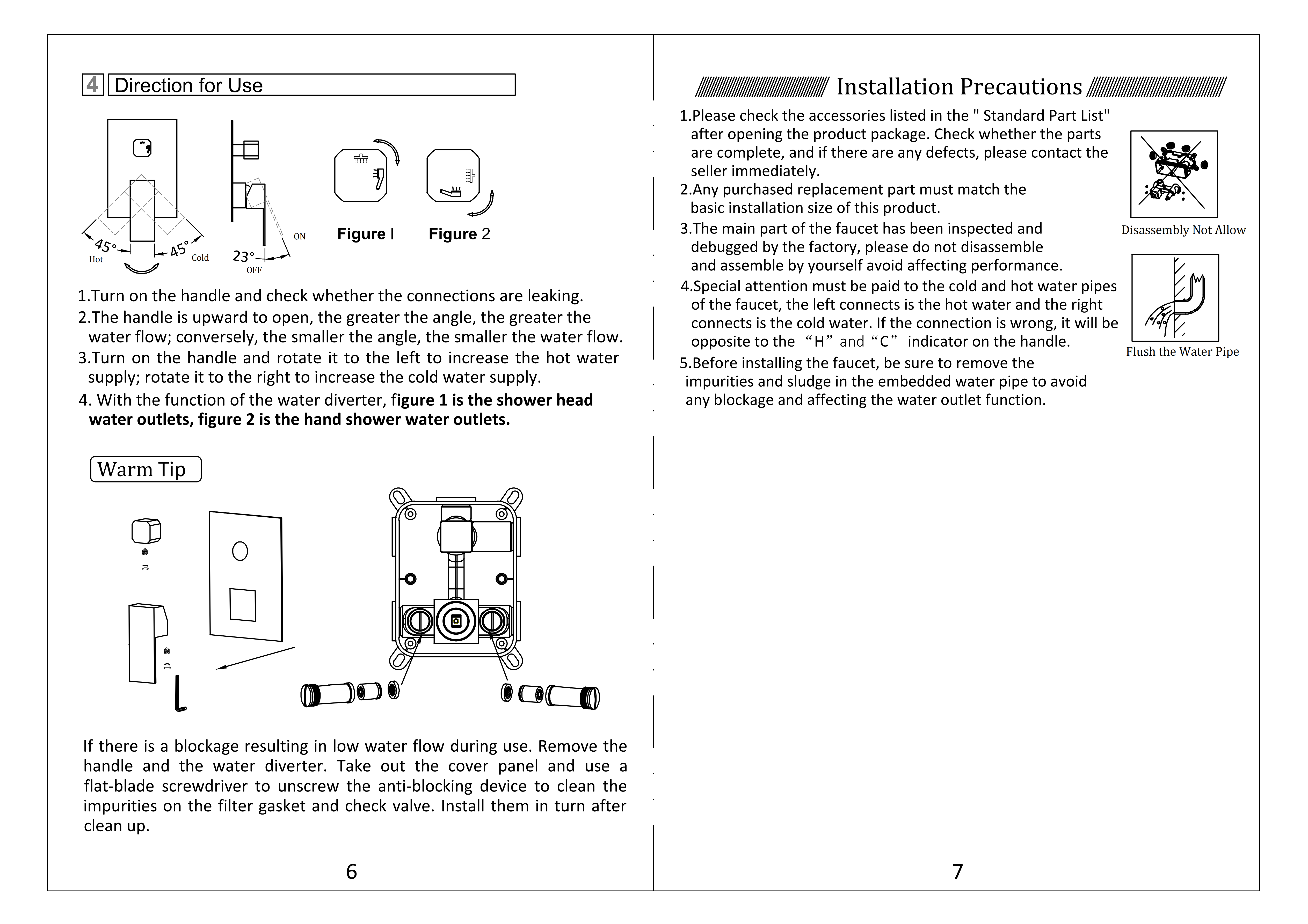 Installation Instruction of Wall Mounted Concealed Shower System