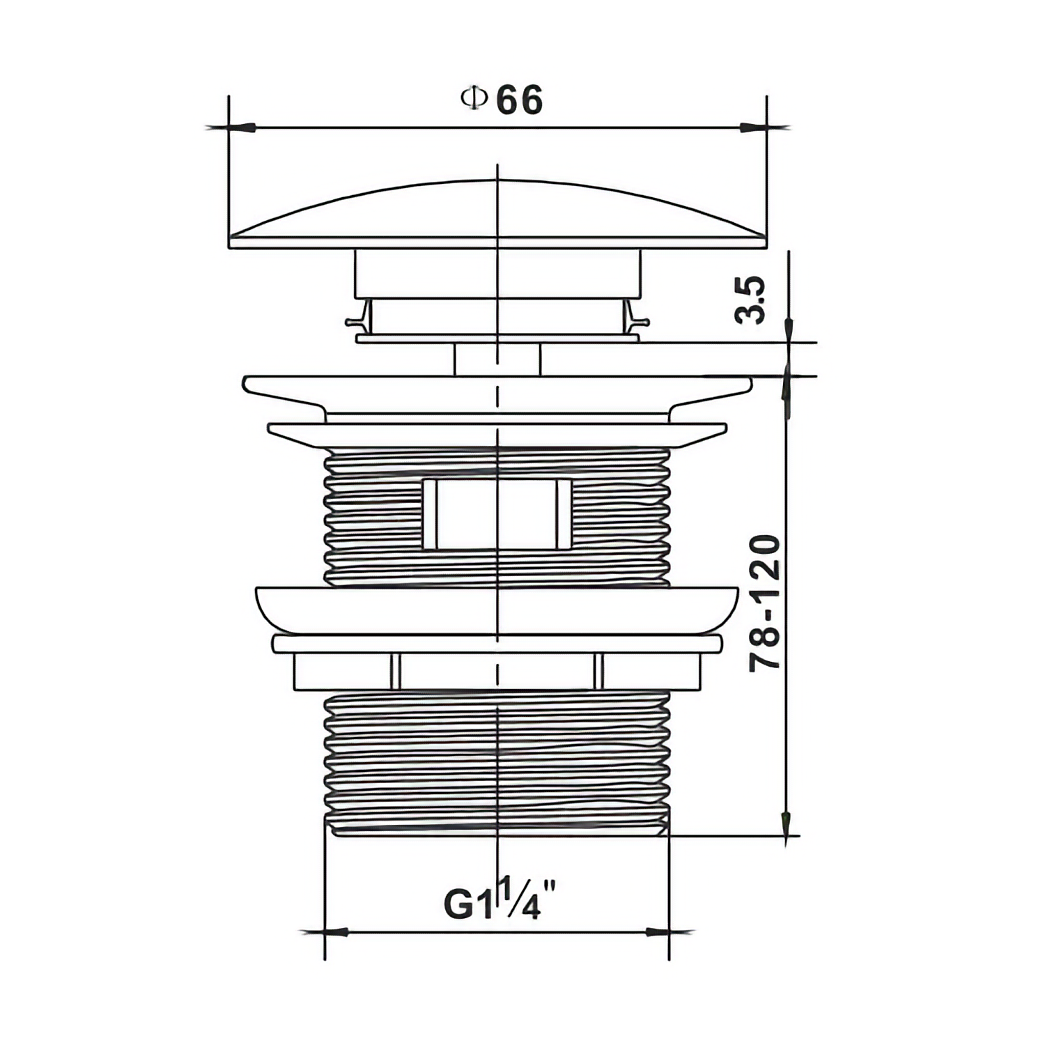 Chrome Brass Click Clack Waste - Manufacturer Direct - Bulk Buy