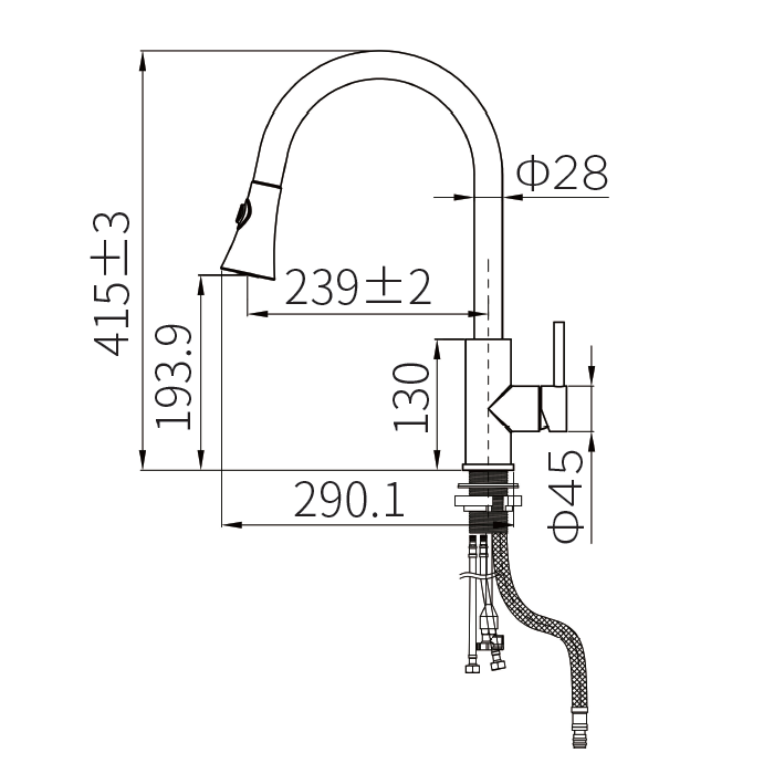 Stainless Steel Faucet with Quick-Connect Hose – Commercial Kitchen & Easy Installation kitchen faucet