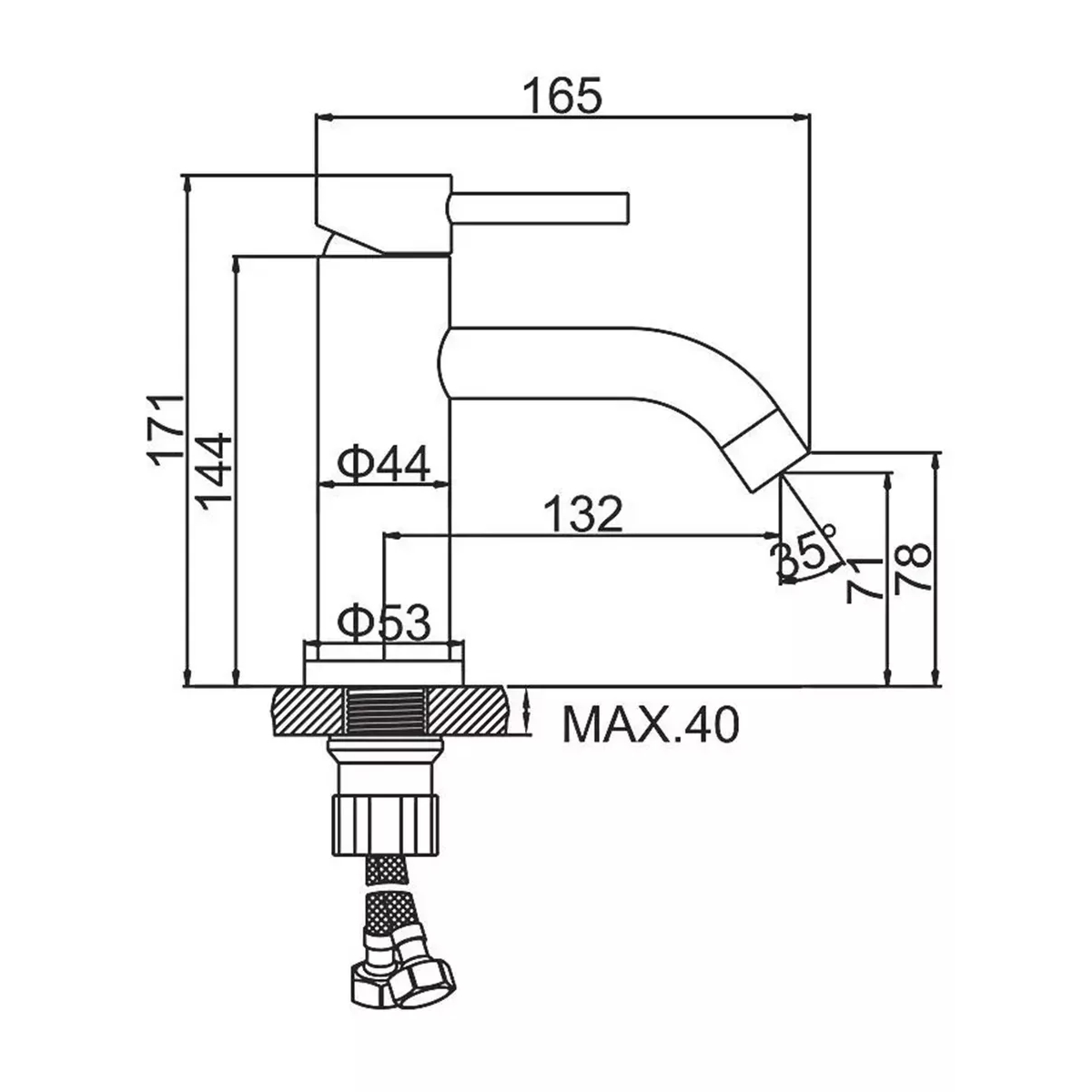 High-End Stainless Steel Deck Mounted Sink Faucet - Single Hole Design