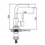 Brushed Stainless Steel Single Handle Deck Mounted Basin Mixer Tap