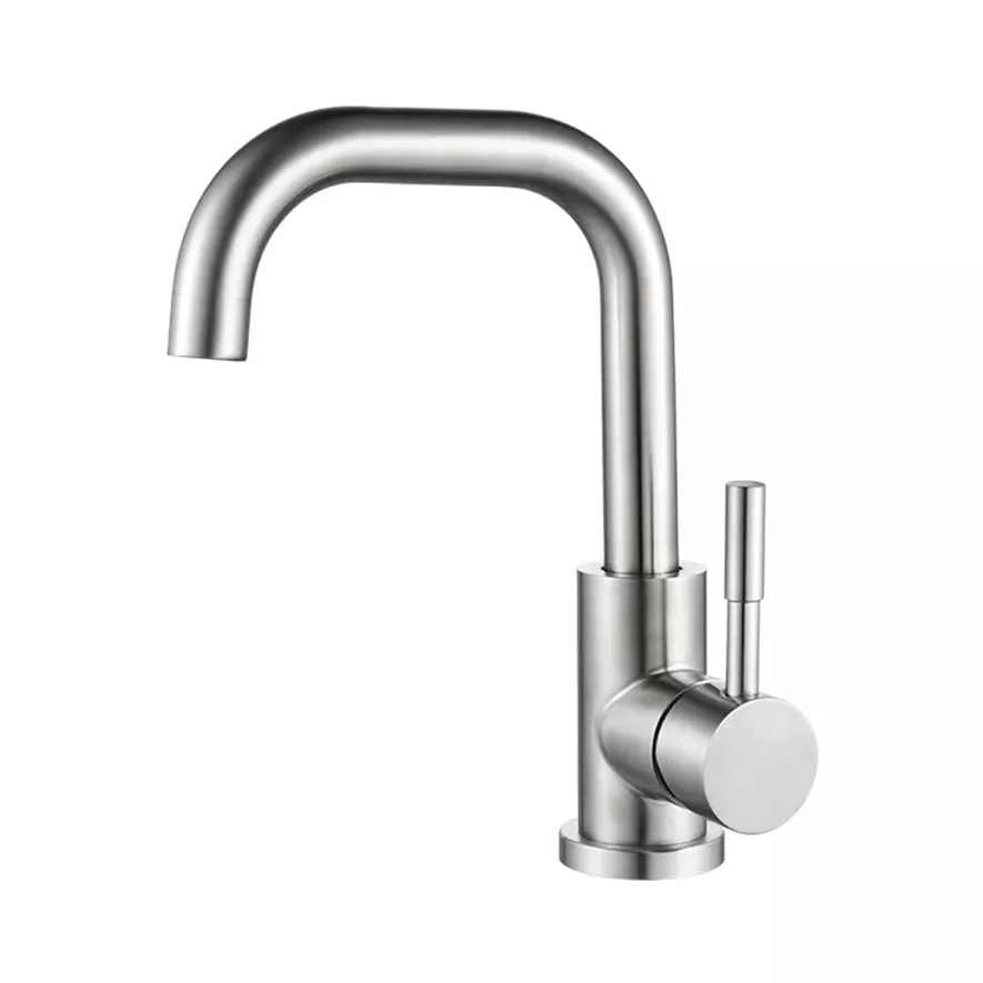 Stainless Steel Deck Mounted Mixer Tap for Bathroom Sink - Modern Style