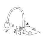 Bulk Order: Stainless Steel Wall Mounted Kitchen Tap with Flexible Pull Out Sprayer