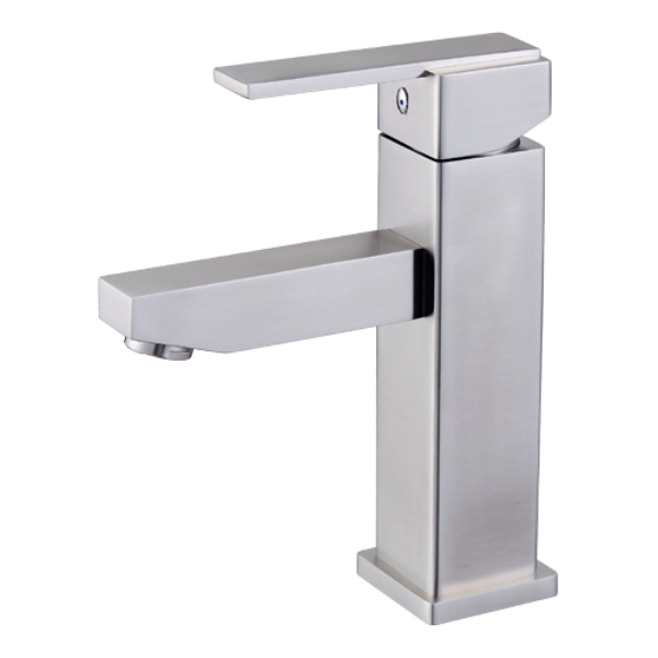Stainless Steel Basin Faucet - Deck Mounted, Single Hole, Mixer