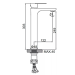 Stainless Steel Bathroom Faucet - Deck Mounted Single Lever
