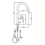 Brushed stainless steel pull down kitchen tap wholesale Europe