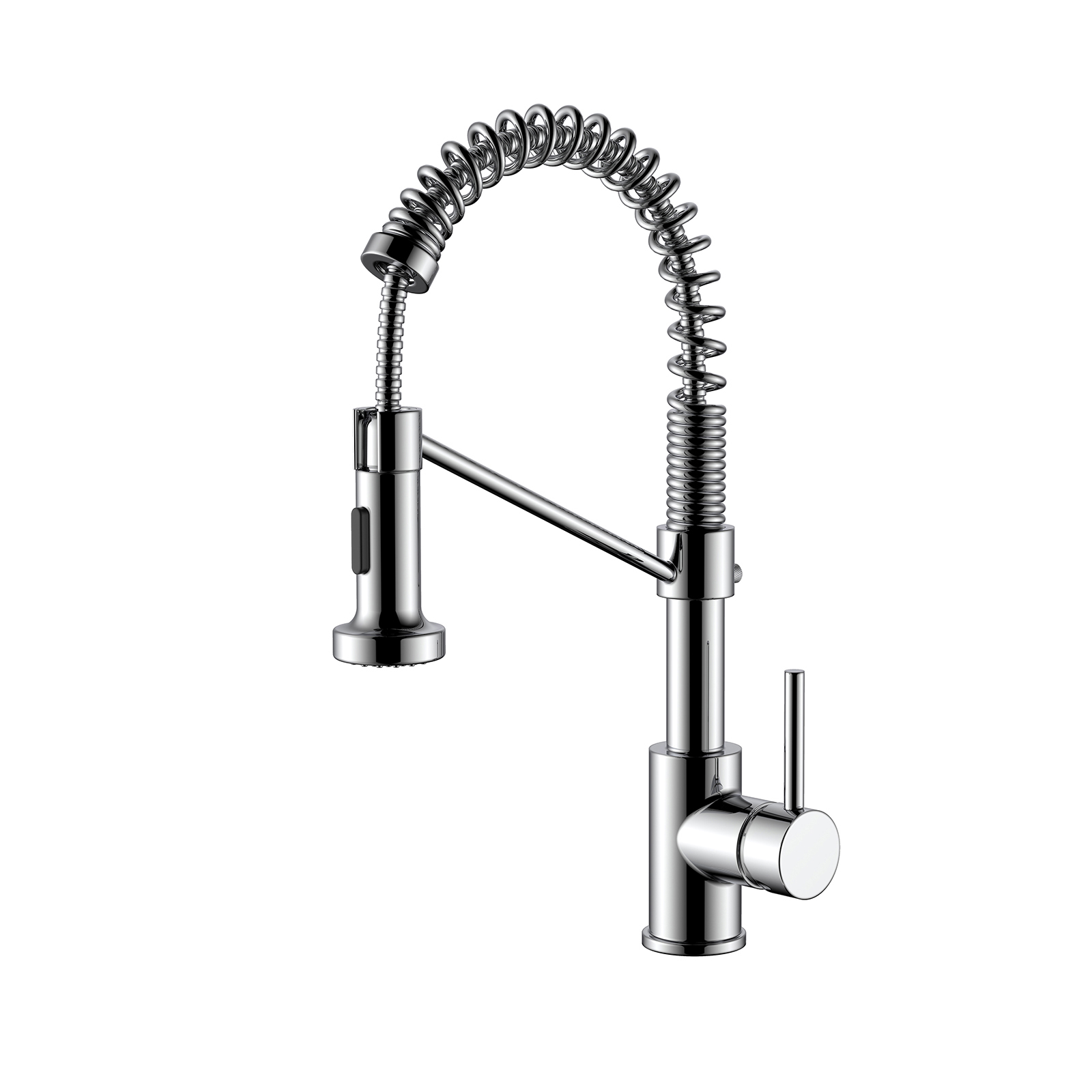 European Style Brass Kitchen Tap - Single Handle, Spring Pull Out, Custom Color