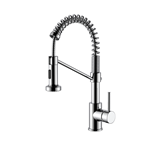 European Style Brass Kitchen Tap - Single Handle, Spring Pull Out, Custom Color