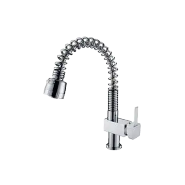 Spring Pull Out Brass Kitchen Tap - Hot/Cold Mixer, Custom Colors