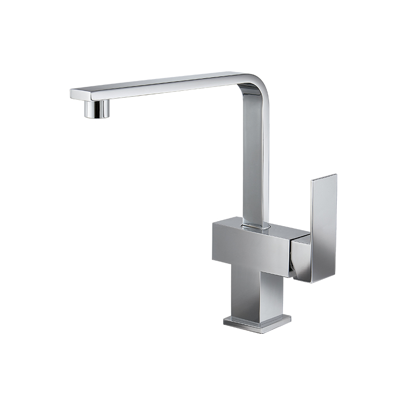 B2B Chrome Brass Hot & Cold Double Lever Deck Mounted Kitchen Tap