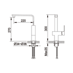 B2B Chrome Brass Hot & Cold Double Lever Deck Mounted Kitchen Tap