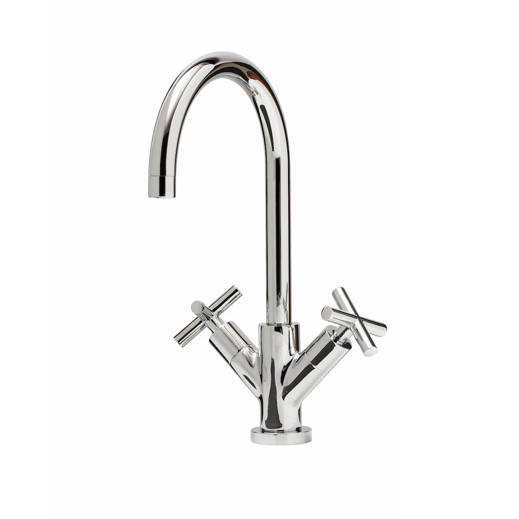 Deck Mounted Chrome Plated Brass Two Handle Kitchen Faucet - Bulk Buy