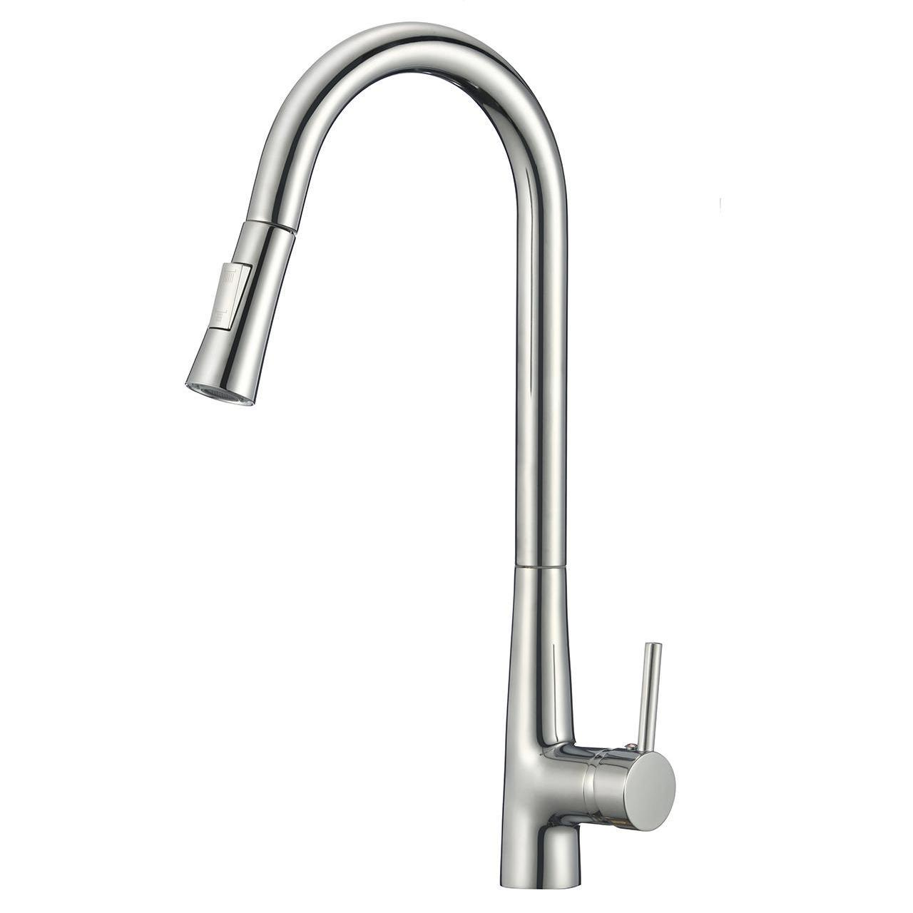 Customizable Color Brass Kitchen Faucet with Pull Out Sprayer - Single Handle, Deck Mount for European Market