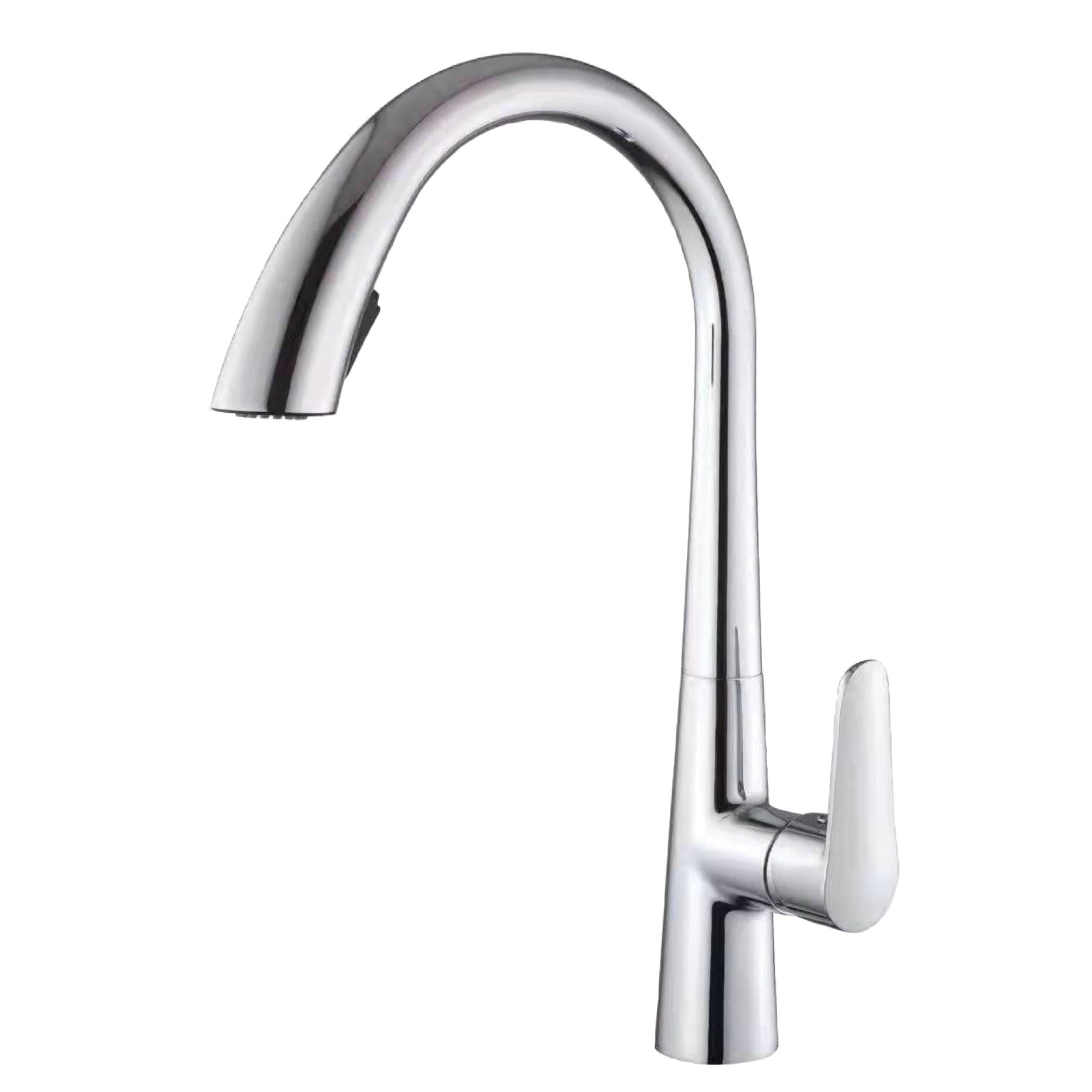 Brass Pull Down Kitchen Faucet - Single Lever, Deck Mounted, Customizable Colors