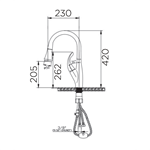 Deck Mounted Single Lever Brass Kitchen Tap - Pull Down Sprayer, Hot & Cold, Custom Color Choices