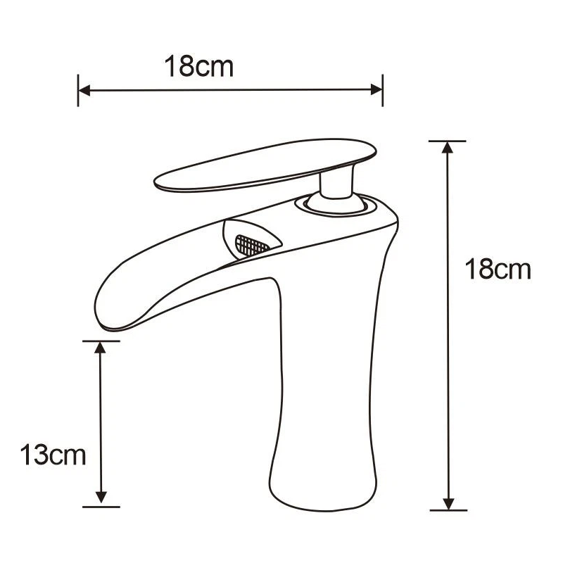 Modern Design Brass Waterfall Mixer Tap - Deck Mounted for Bathroom Sinks