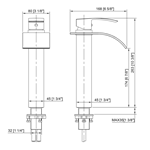 Bulk Brass Hot Cold Waterfall Faucet - Deck Mounted for Commercial Bathrooms