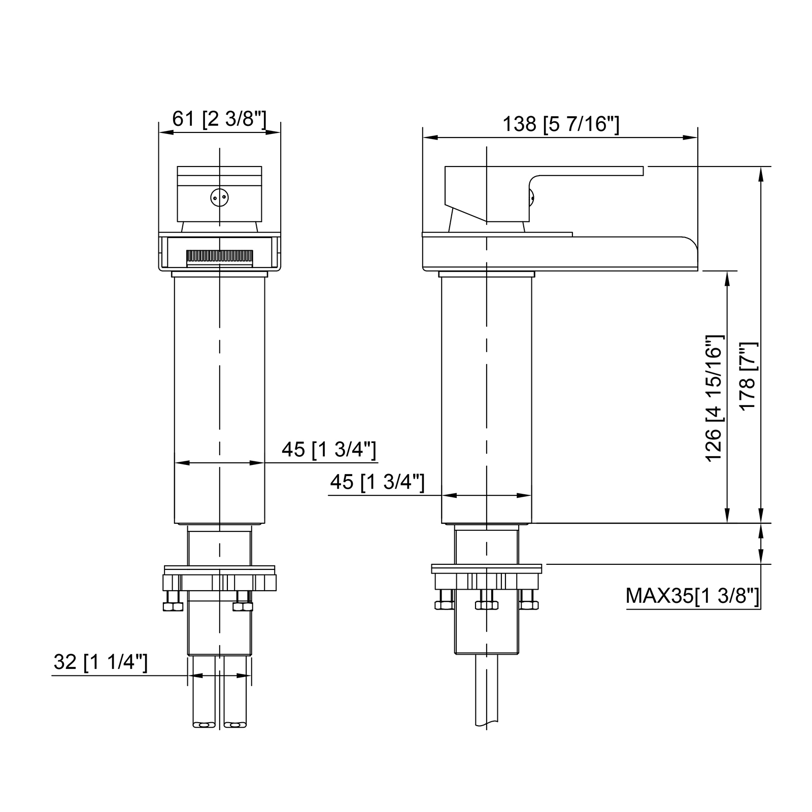 trade price brass deck mounted waterfall basin mixer
