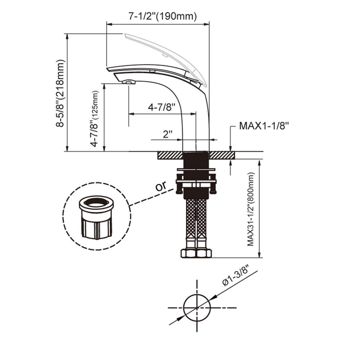 Bathroom Vanity Faucets Single Hole Bath Faucet