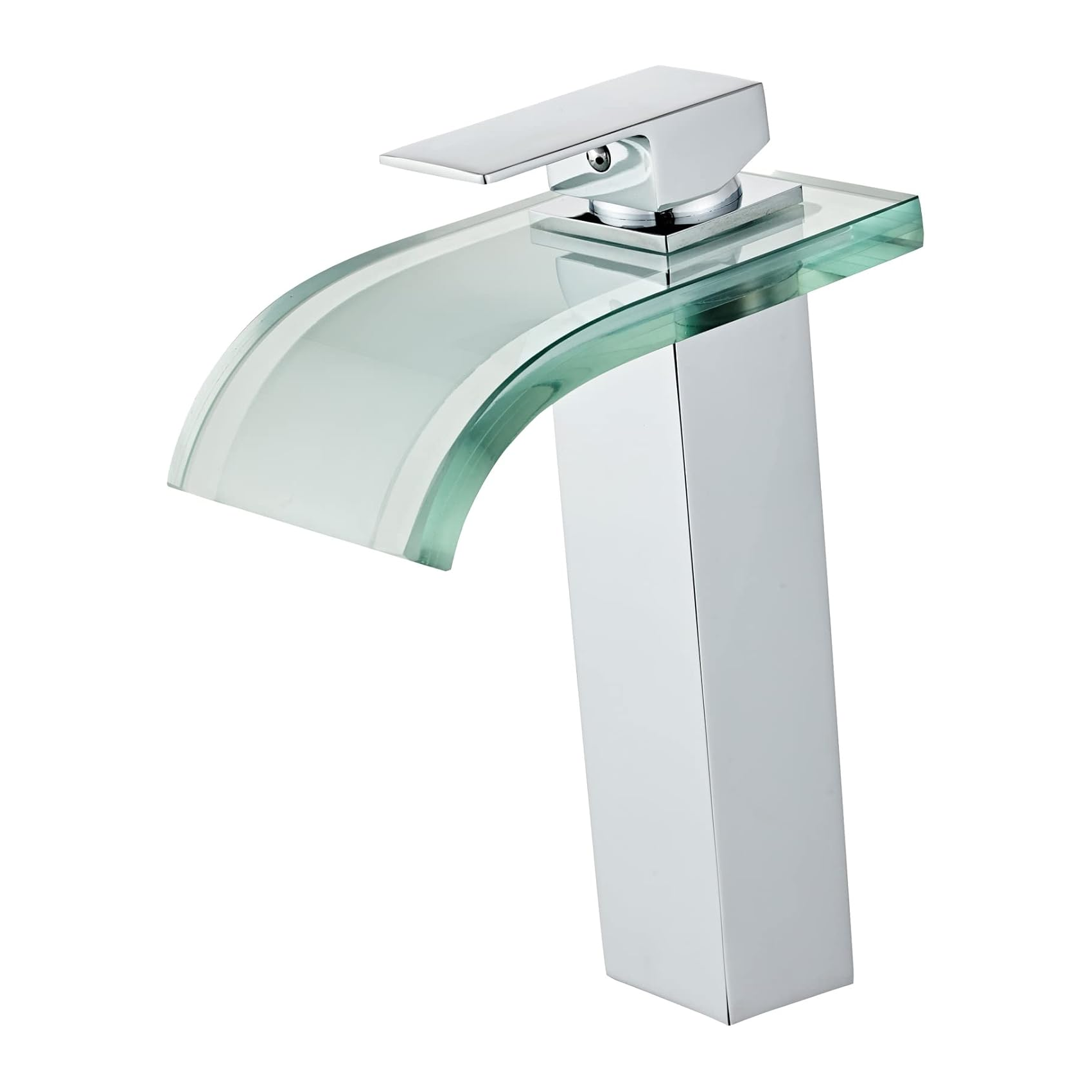 Wholesale Supplier - Brass Waterfall Bathroom Tap - Glass Outlet, Deck Mount Europe