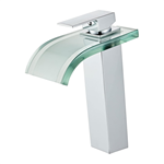 Wholesale Supplier - Brass Waterfall Bathroom Tap - Glass Outlet, Deck Mount Europe