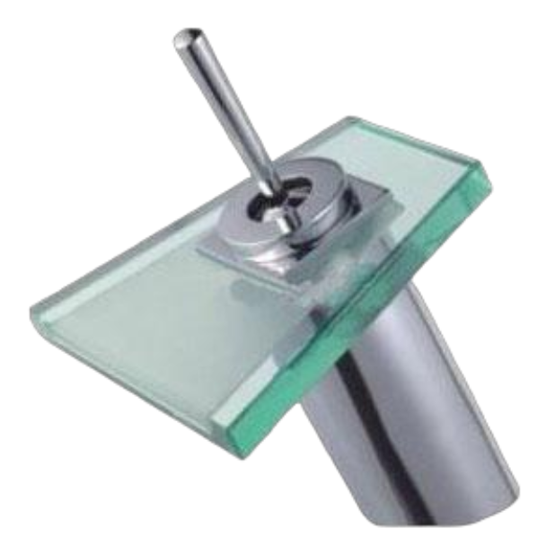 Europe Wholesale - Hot & Cold Brass Waterfall Tap - Glass Outlet, Deck Mount