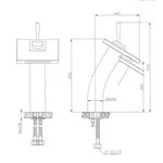 Premium Quality Brass Waterfall Tap - Deck Mounted with Glass Spout for B2B