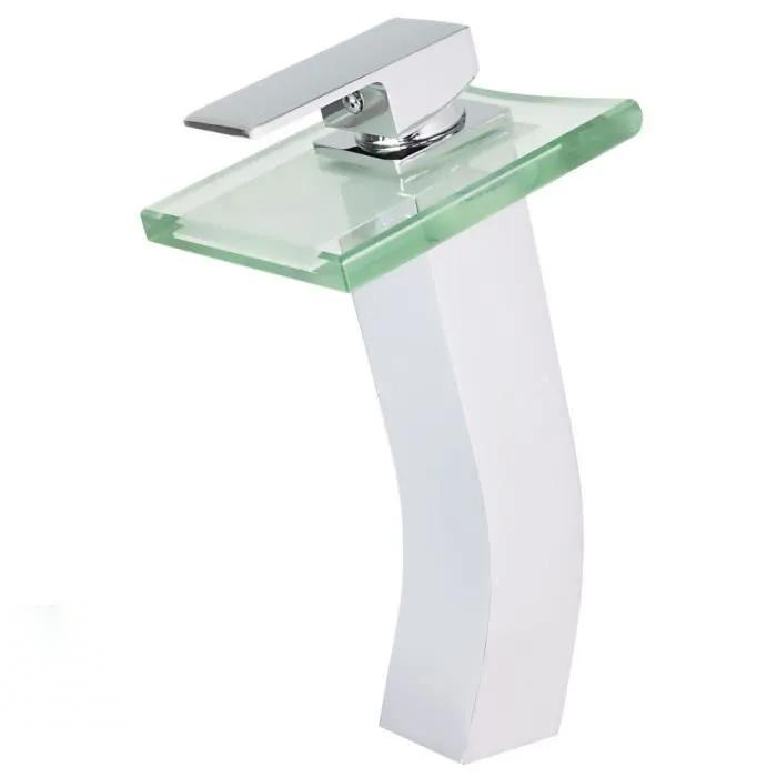 Luxury Wholesale Bathroom Faucet - Brass Waterfall, Glass Spout, Deck Mount