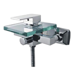 Brass Waterfall Mixer Tap with Glass Spout - Wall Mounted for European Wholesalers