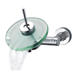 Wholesale Europe - Hot & Cold Brass Waterfall Faucet - Glass Outlet, Wall Mount