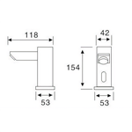 Brass Touchless Basin Mixer AC/DC for European Commercial
