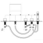 bath shower set Deck mounted bath tub faucet mixer kit