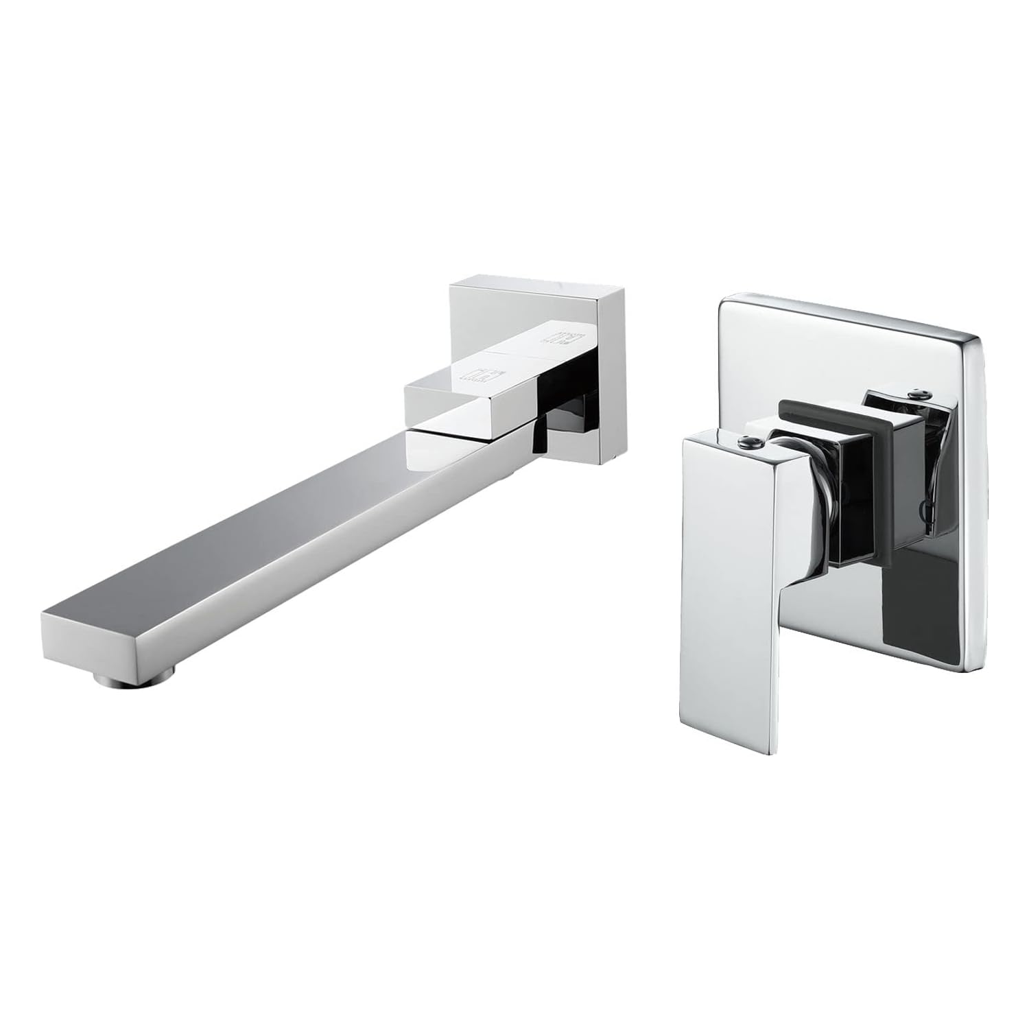 Brass Bathroom Sink Faucet - Wall Mounted Dual Lever chrome Finish