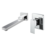 Brass Bathroom Sink Faucet - Wall Mounted Dual Lever chrome Finish