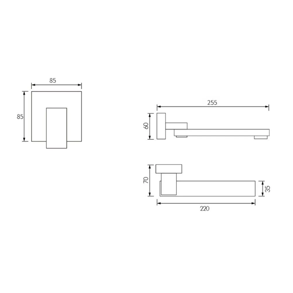 Brass Bathroom Sink Faucet - Wall Mounted Dual Lever chrome Finish