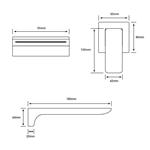 Wall Mount Basin Mixer Tap in chrome finished - single lever Handle
