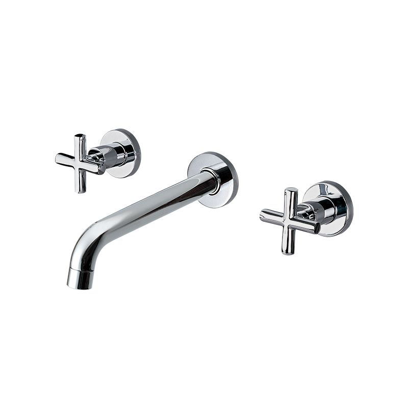 Bathroom Sink Faucet Wall Mounted Wall Mount Basin Tap with two handles