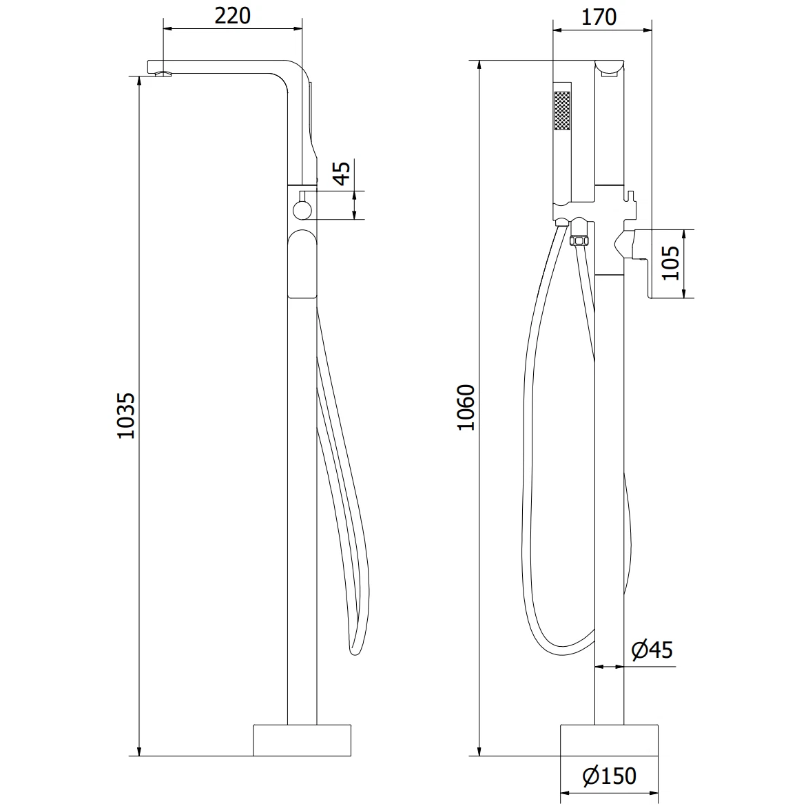 Free standing bathtub faucet bathtub mixer