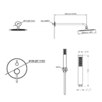 wall mounted shower rainfall Concealed shower set