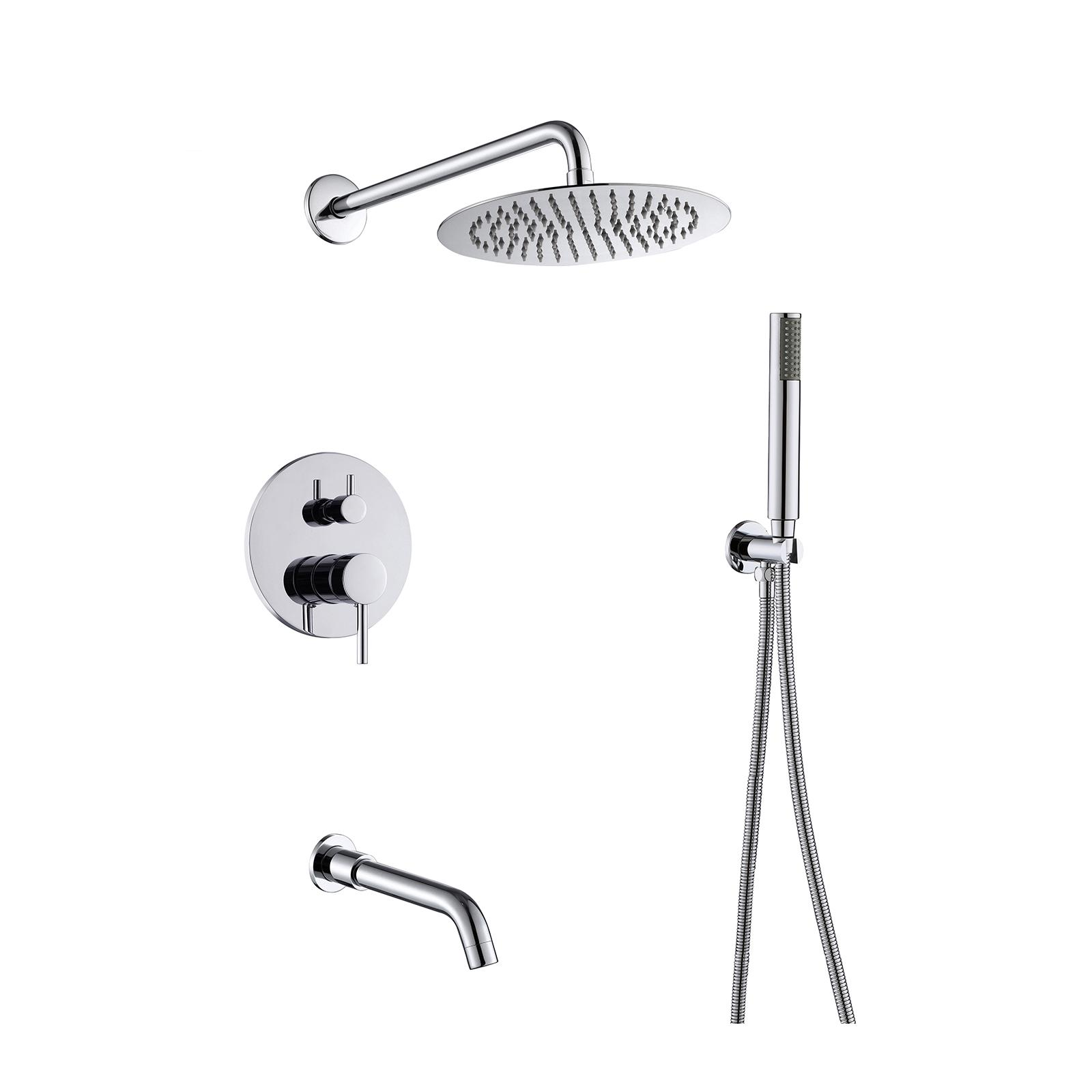 Concealed shower set Chrome shower head shower water softener