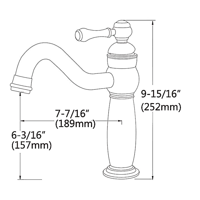 Brass Antique bathroom taps single hole bathroom faucet