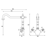 Antique Brass single lever bathroom faucet