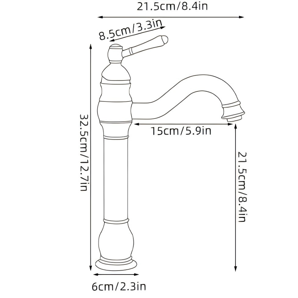 Durable Brass Deck Mounted Hot and Cold Lavatory Faucet
