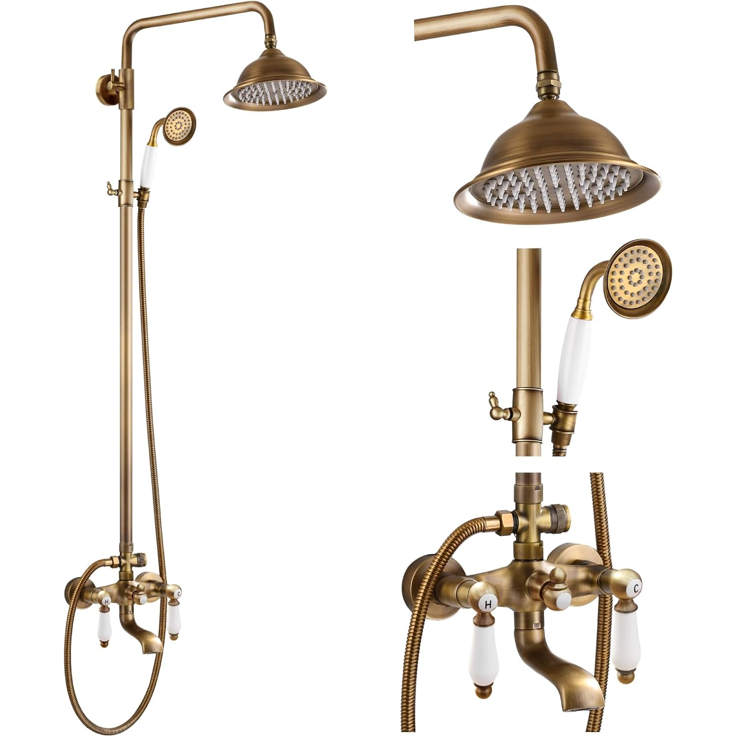 Bathroom shower system shower set handheld and shower head combo
