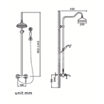 Bathroom rainfall Brass shower set Exposed shower system